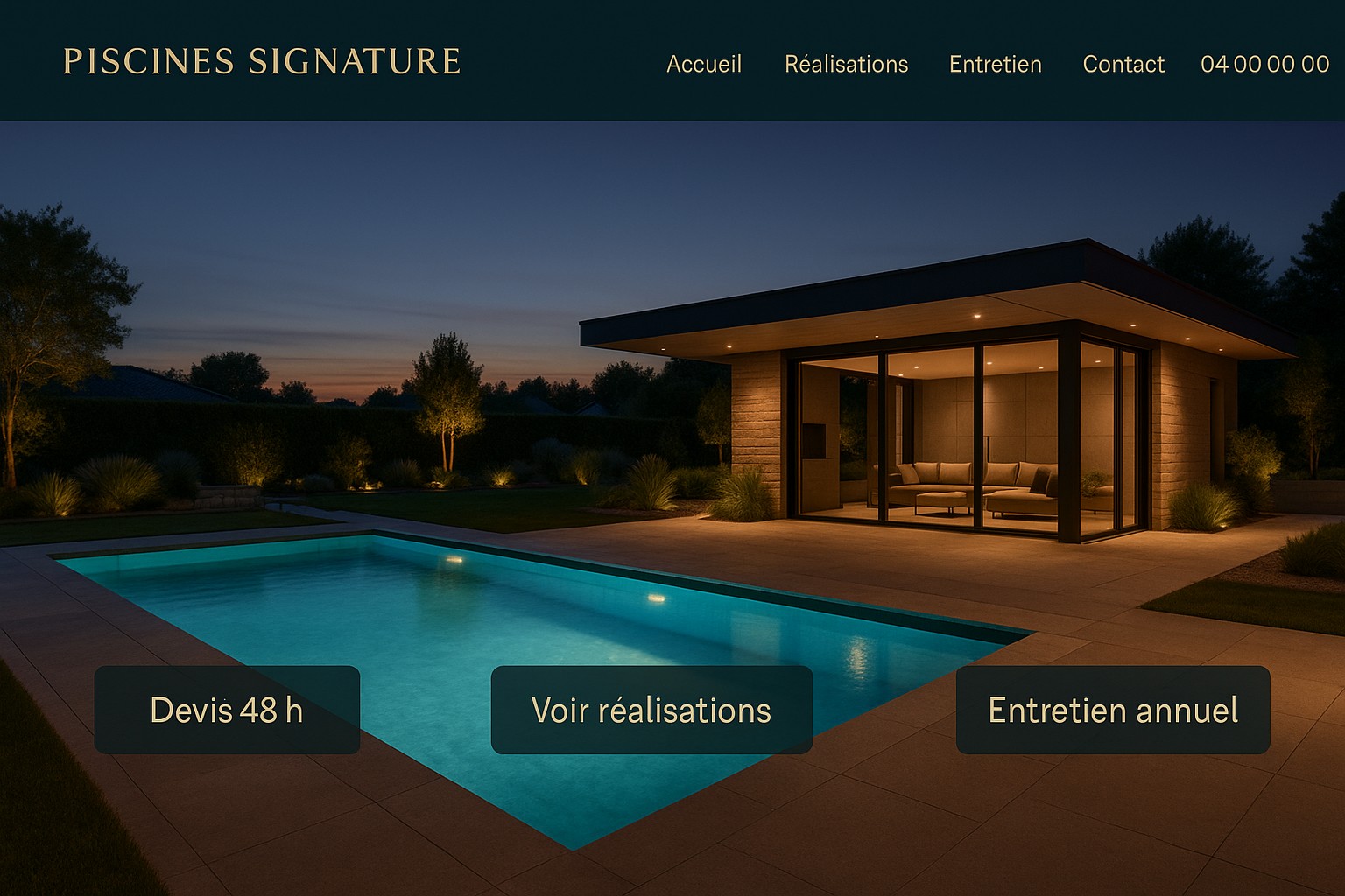 Création de site internet pour pisciniste avec portfolio de chantiers