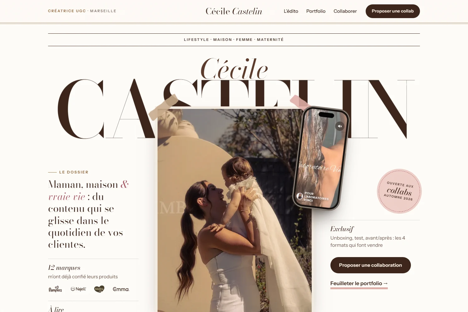 Le site de Cécile Castelin sur ordinateur