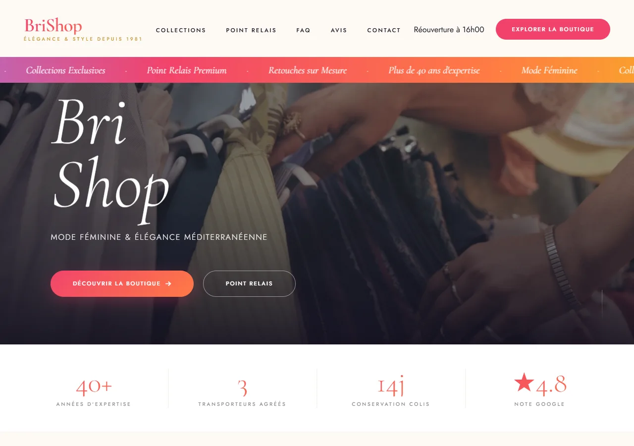 Site boutique de mode féminine