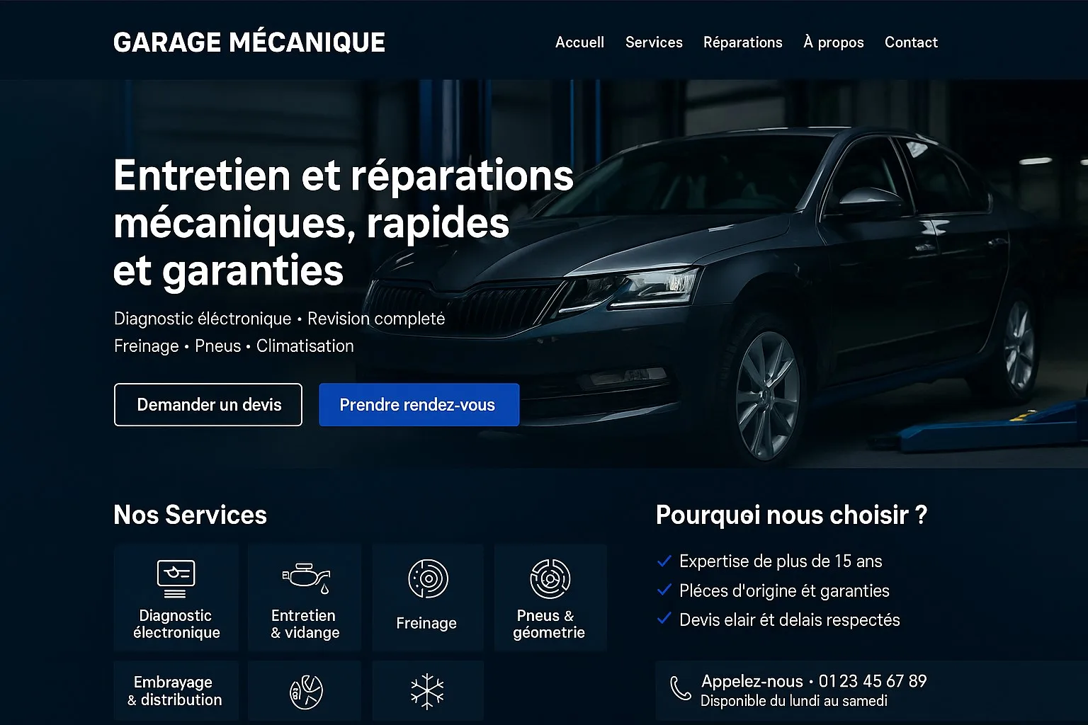 Site internet garage auto pas cher: guide complet 2025